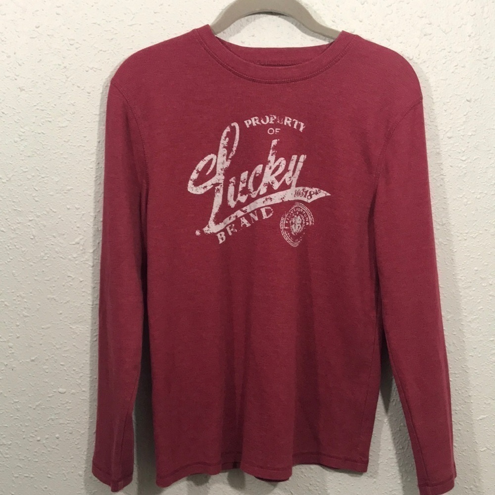 Lucky‎ Brand Burgundy Screen Print L/S Thermal
